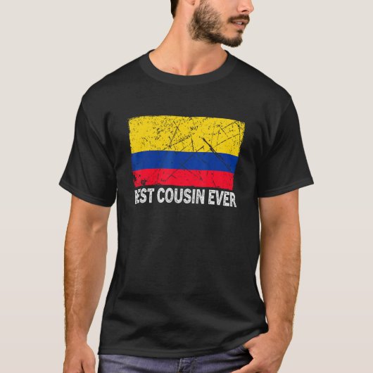 レトロコロンビア最高の国旗いとこの父の日 Tシャツ (正面)