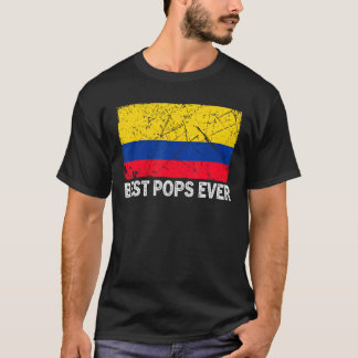 レトロコロンビア最高の国旗ポップ前父の日 Tシャツ