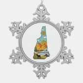 レトロコンコードニューハンプシャーホワイトマウンテン スノーフレークピューターオーナメント (正面)