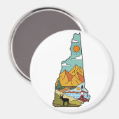 レトロコンコードニューハンプシャーホワイトマウンテン マグネット (正面/裏面)