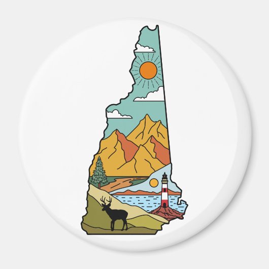 レトロコンコードニューハンプシャーホワイトマウンテン マグネット (正面)