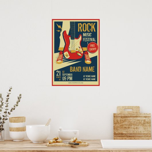 レトロコンサートイベント発表ポスター ポスター (キッチン)