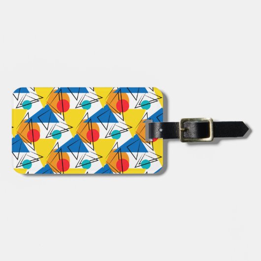 レトロコンテンポラリー幾何カラフルパーソナライズされた品 ラゲッジタグ (正面横)