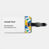 レトロコンテンポラリー幾何カラフルパーソナライズされた品 ラゲッジタグ (裏面横)