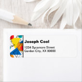 レトロコンテンポラリー幾何カラフルパーソナライズされた品 ラベル (インサイチュ)