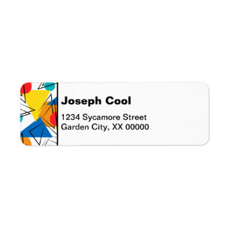 レトロコンテンポラリー幾何カラフルパーソナライズされた品 ラベル