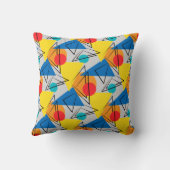 レトロコンテンポラリー幾何パタカラフルーン クッション (裏面)