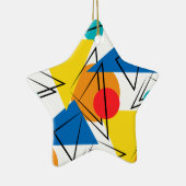 レトロコンテンポラリー幾何パタカラフルーン セラミックオーナメント (右)