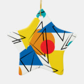 レトロコンテンポラリー幾何パタカラフルーン セラミックオーナメント (正面)