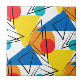 レトロコンテンポラリー幾何パタカラフルーン タイル (正面)