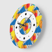 レトロコンテンポラリー幾何パタカラフルーン ラージ壁時計 (傾斜)