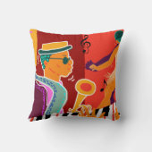 レトロコントラストミュージックフェスティバルジャズ クッション (裏面)