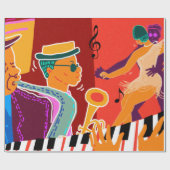 レトロコントラストミュージックフェスティバルジャズ ラッピングペーパー (フラット)