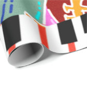 レトロコントラストミュージックフェスティバルジャズ ラッピングペーパー (ロールコーナー)