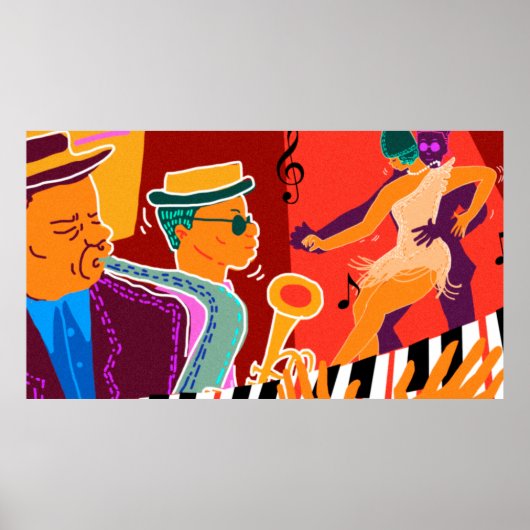 レトロコントラスト音楽フェスティバルジャズ ポスター (正面)