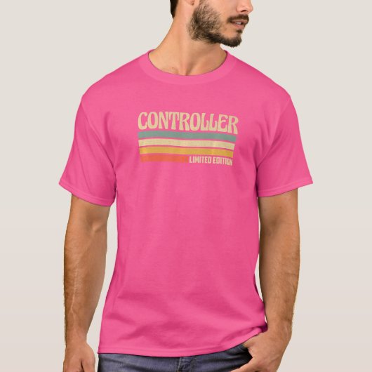 レトロコントローラー職業ジョブタイトルCo作業者Id Tシャツ (正面)