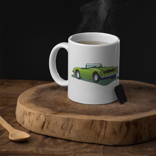 レトロコンバーチブルグリーンカーコーヒーマグ コーヒーマグカップ