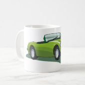 レトロコンバーチブルグリーンカーコーヒーマグ コーヒーマグカップ (正面左)