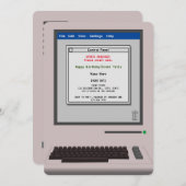 レトロコンピューおもしろいタ誕生日招待状 招待状 (正面/裏面)