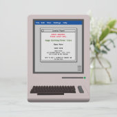 レトロコンピューおもしろいタ誕生日招待状 招待状 (スタンド正面)