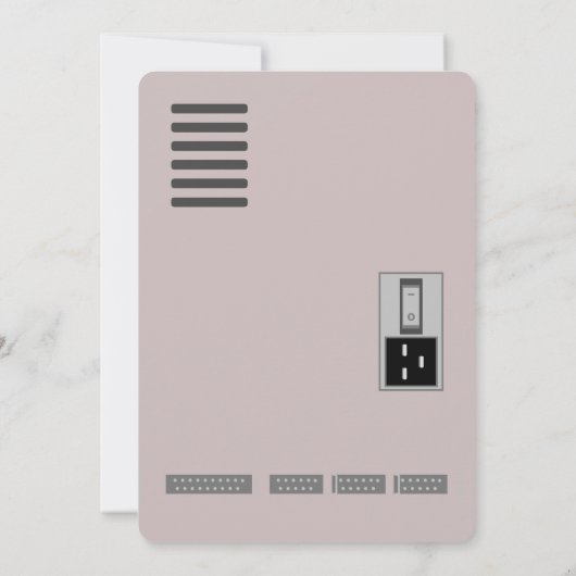 レトロコンピューおもしろいタ誕生日招待状 招待状 (裏面)