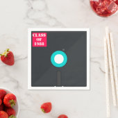 レトロコンピュータのフロッピーディスク| ブルー&レッドノスタルジック スタンダードカクテルナプキン (インサイチュ)