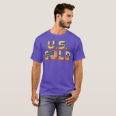 レトロコンピューターゲーム - USゴールド Tシャツ (正面フル)