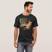 レトロコンピューター猫 楽しい科学 Tシャツ (正面フル)
