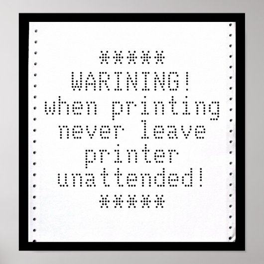 レトロコンピューター用紙にあなたのメッセージ ポスター (正面)