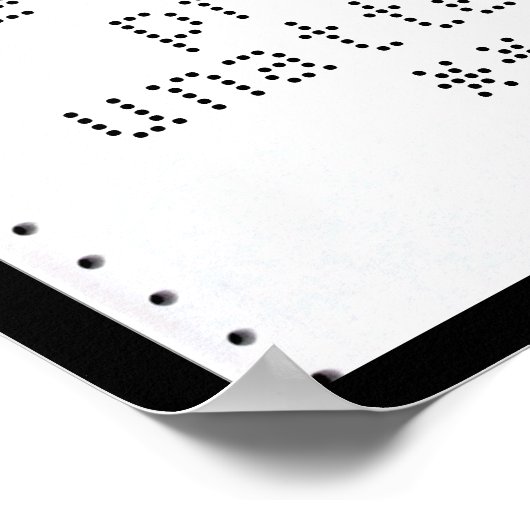 レトロコンピューター用紙にあなたのメッセージ ポスター (角)