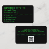 レトロコンピュータ画面スタイル 名刺 (正面/裏面)