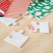 レトロコージーキャビン・イン・ザ・ウッズクリスマス ジグソーパズル (側面)