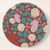 レトロコージークリスマスチャームパターン コースター (正面)