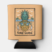 レトロコーストガードビーチのアートワーク 缶クーラー (裏面)