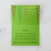 レトロコーチキャンパーとフラワーモダンズハッピーバースデー カード (内部)