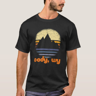 レトロコーディワイオミングマウンテンWYサンセットヴィンテージイェル Tシャツ