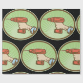 レトロコードレスドリル ラッピングペーパー (フラット)