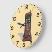 レトロコードレス電話ヴィンテージ90s ラージ壁時計 (傾斜)