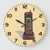 レトロコードレス電話ヴィンテージ90s ラージ壁時計 (正面)