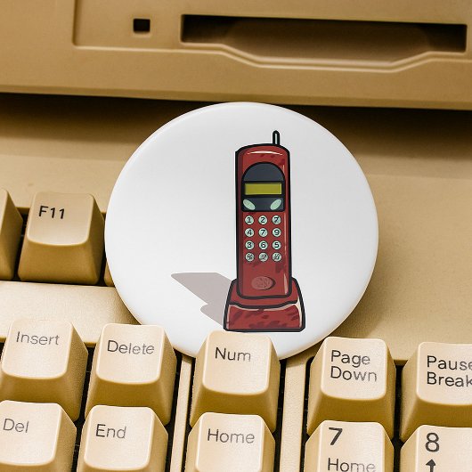 レトロコードレス電話ヴィンテージ90s 缶バッジ