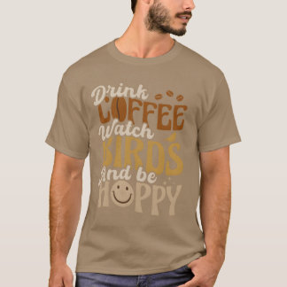 レトロコーヒーとバードウォッチングファミリー Tシャツ
