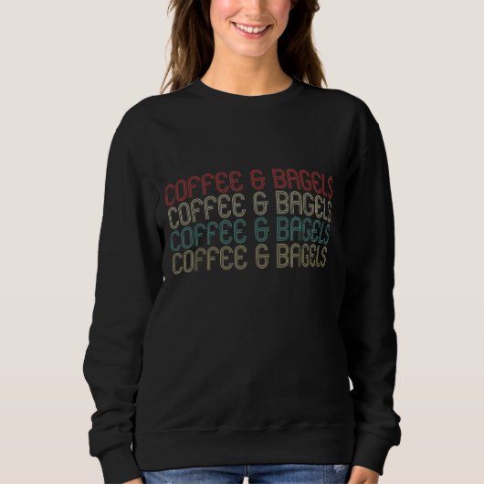 レトロコーヒーとベーグル スウェットシャツ (正面)
