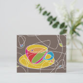 レトロコーヒーの形状 ポストカード (スタンド正面)