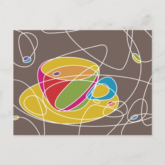 レトロコーヒーの形状 ポストカード (正面)