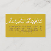 レトロコーヒーの形状 名刺 (裏面)