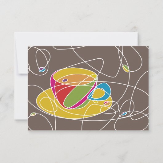 レトロコーヒーの形状 招待状 (正面)