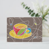 レトロコーヒーの形状 招待状 (スタンド正面)