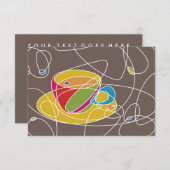 レトロコーヒーの形状 招待状 (正面/裏面)