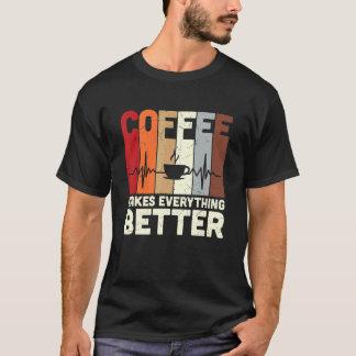 レトロコーヒーはカフェインを良くする Tシャツ