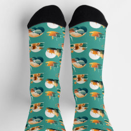 レトロコーヒーカップとコーヒーポット ソックス